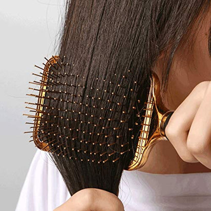 Gold-Plated Scalp Massage Hairbrush