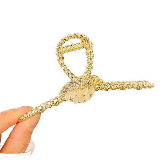 Leaf Crystal Hair Claw Clip