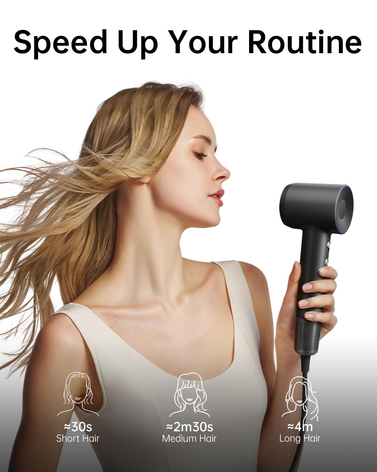 High-Speed Ionic Hair Dryer with Magnetic Nozzle
